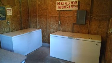 Inside fish cleaning house